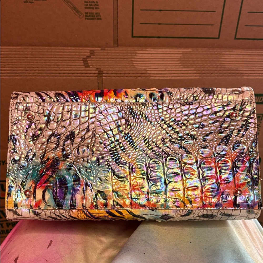 Brahmin Vibrant Croc-Embossed Shoulder Bag - Picture 7 of 7